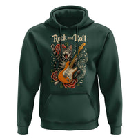 Funny Rock Star Cat Playing Electric Guitar Hoodie Music Lover - Wonder Print Shop