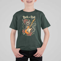 Funny Rock Star Cat Playing Electric Guitar T Shirt For Kid Music Lover - Wonder Print Shop