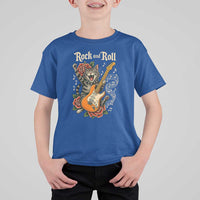 Funny Rock Star Cat Playing Electric Guitar T Shirt For Kid Music Lover - Wonder Print Shop