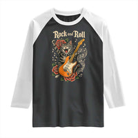 Funny Rock Star Cat Playing Electric Guitar Raglan Shirt Music Lover - Wonder Print Shop
