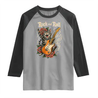 Funny Rock Star Cat Playing Electric Guitar Raglan Shirt Music Lover - Wonder Print Shop