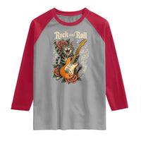Funny Rock Star Cat Playing Electric Guitar Raglan Shirt Music Lover - Wonder Print Shop
