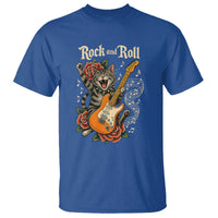 Funny Rock Star Cat Playing Electric Guitar T Shirt Music Lover - Wonder Print Shop