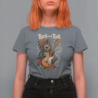 Funny Rock Star Cat Playing Electric Guitar T Shirt For Women Music Lover - Wonder Print Shop