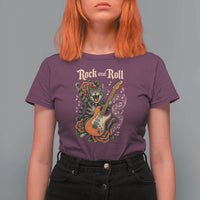 Funny Rock Star Cat Playing Electric Guitar T Shirt For Women Music Lover - Wonder Print Shop