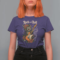 Funny Rock Star Cat Playing Electric Guitar T Shirt For Women Music Lover - Wonder Print Shop