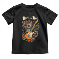 Funny Rock Star Cat Playing Electric Guitar Toddler T Shirt Music Lover - Wonder Print Shop
