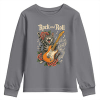 Funny Rock Star Cat Playing Electric Guitar Youth Sweatshirt Music Lover - Wonder Print Shop