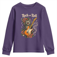 Funny Rock Star Cat Playing Electric Guitar Youth Sweatshirt Music Lover - Wonder Print Shop