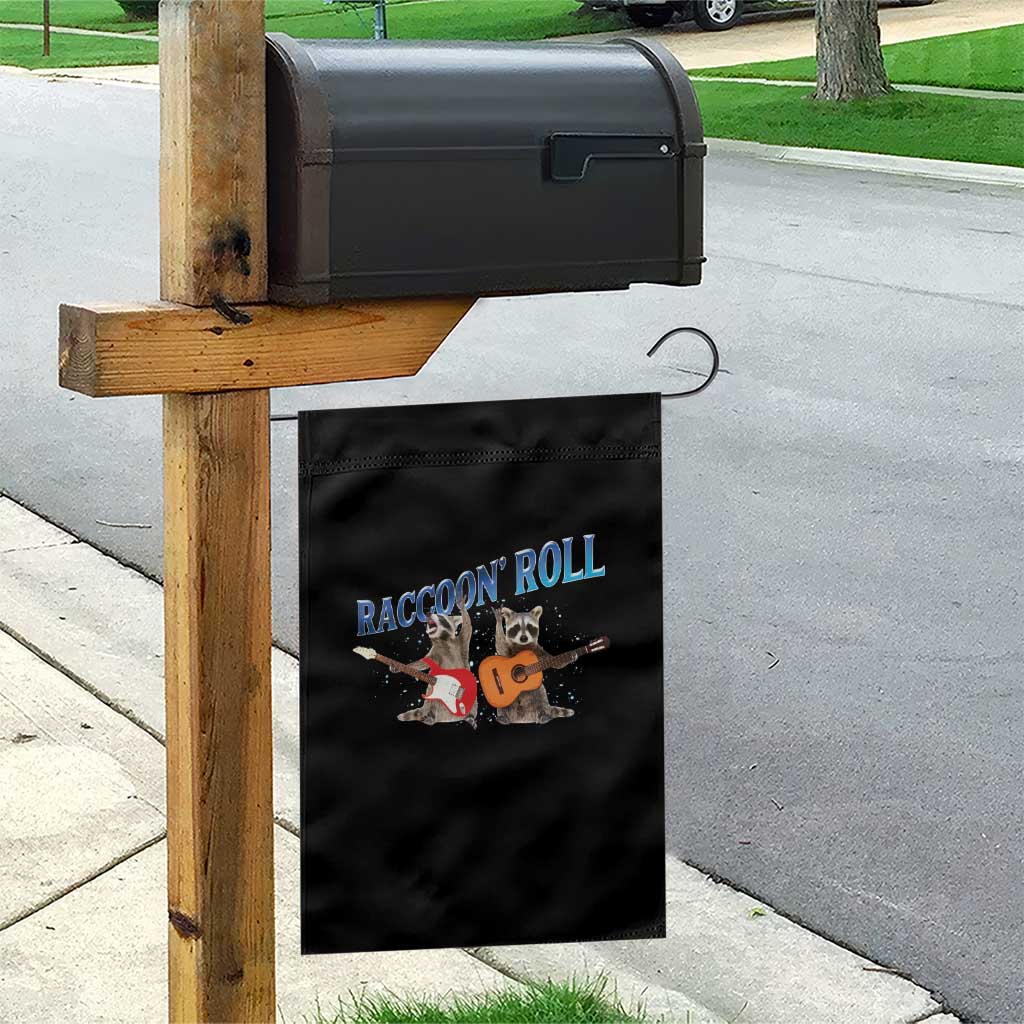 Raccoon Rock And Roll Garden Flag Funny Rock Band Playing Guitar Electric Music Lover - Wonder Print Shop