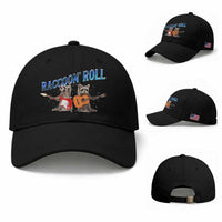 Raccoon Rock And Roll Baseball Cap Funny Rock Band Playing Guitar Electric Music Lover