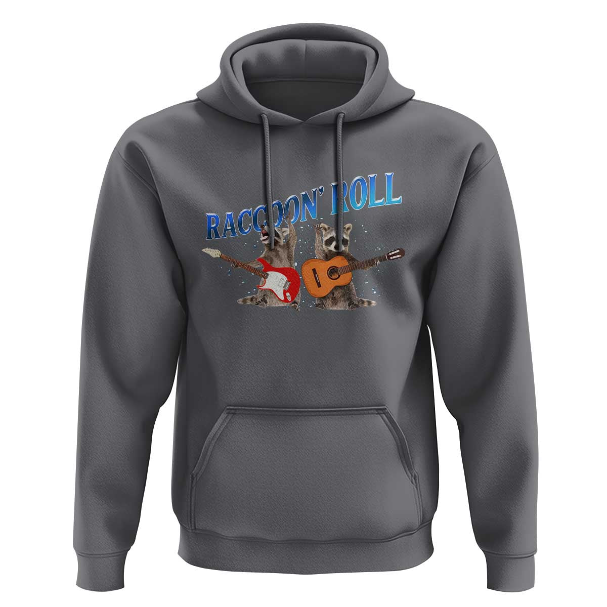 Raccoon Rock And Roll Hoodie Funny Rock Band Playing Guitar Electric Music Lover - Wonder Print Shop
