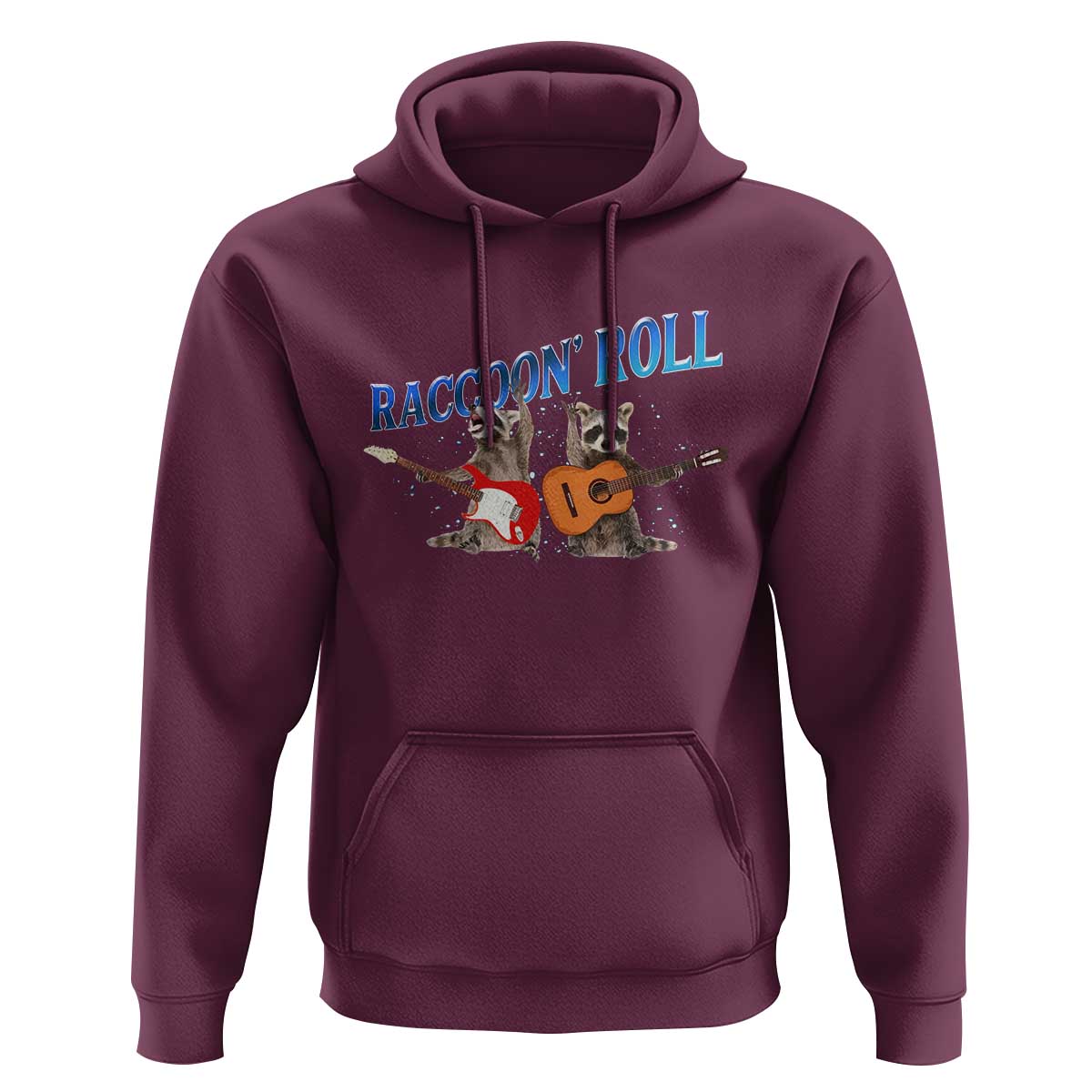Raccoon Rock And Roll Hoodie Funny Rock Band Playing Guitar Electric Music Lover - Wonder Print Shop