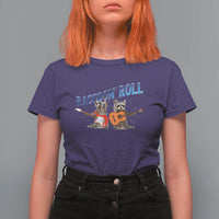 Raccoon Rock And Roll T Shirt For Women Funny Rock Band Playing Guitar Electric Music Lover - Wonder Print Shop