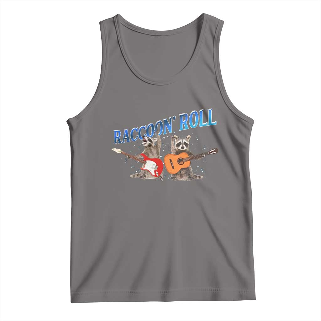 Raccoon Rock And Roll Tank Top Funny Rock Band Playing Guitar Electric Music Lover - Wonder Print Shop