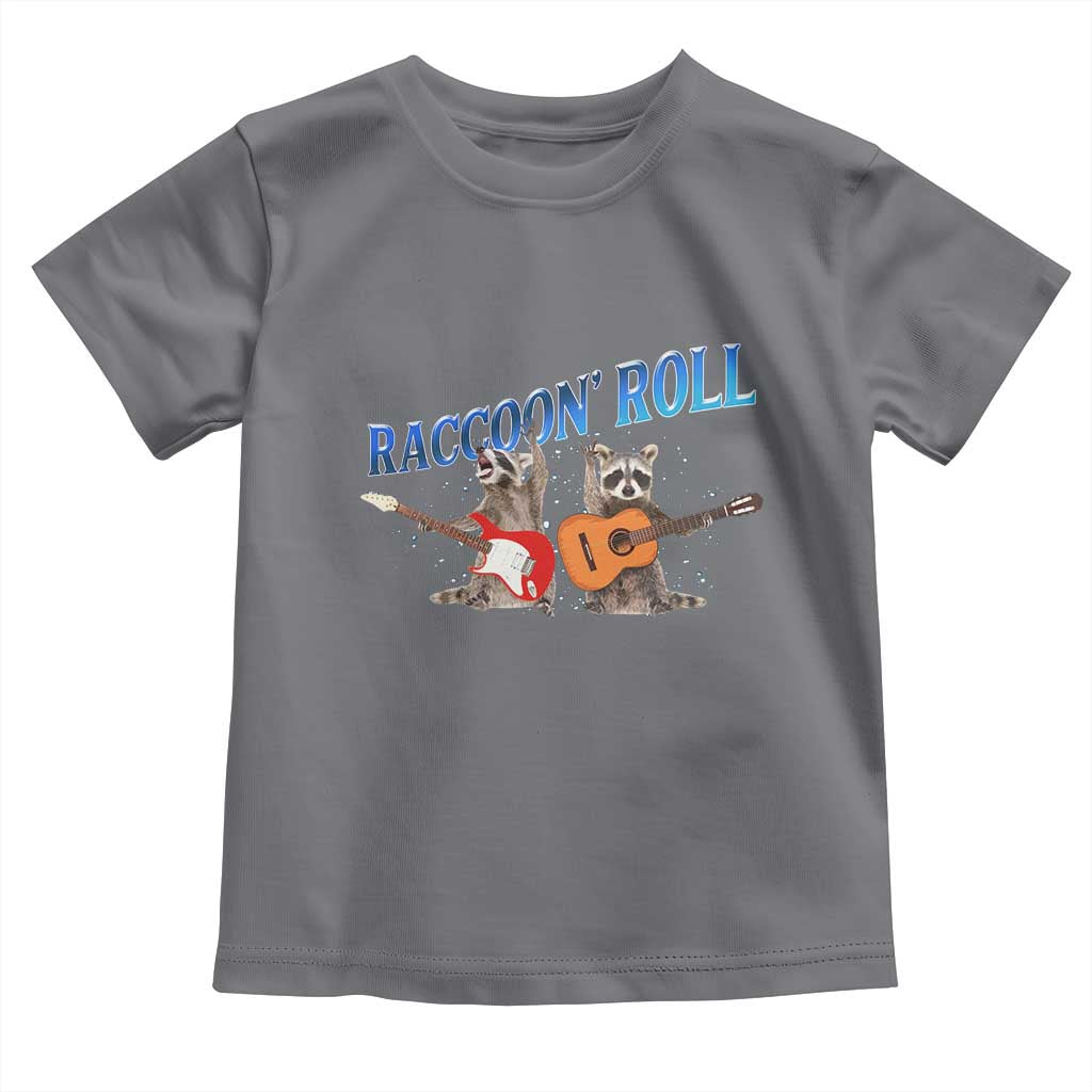 Raccoon Rock And Roll Toddler T Shirt Funny Rock Band Playing Guitar Electric Music Lover - Wonder Print Shop