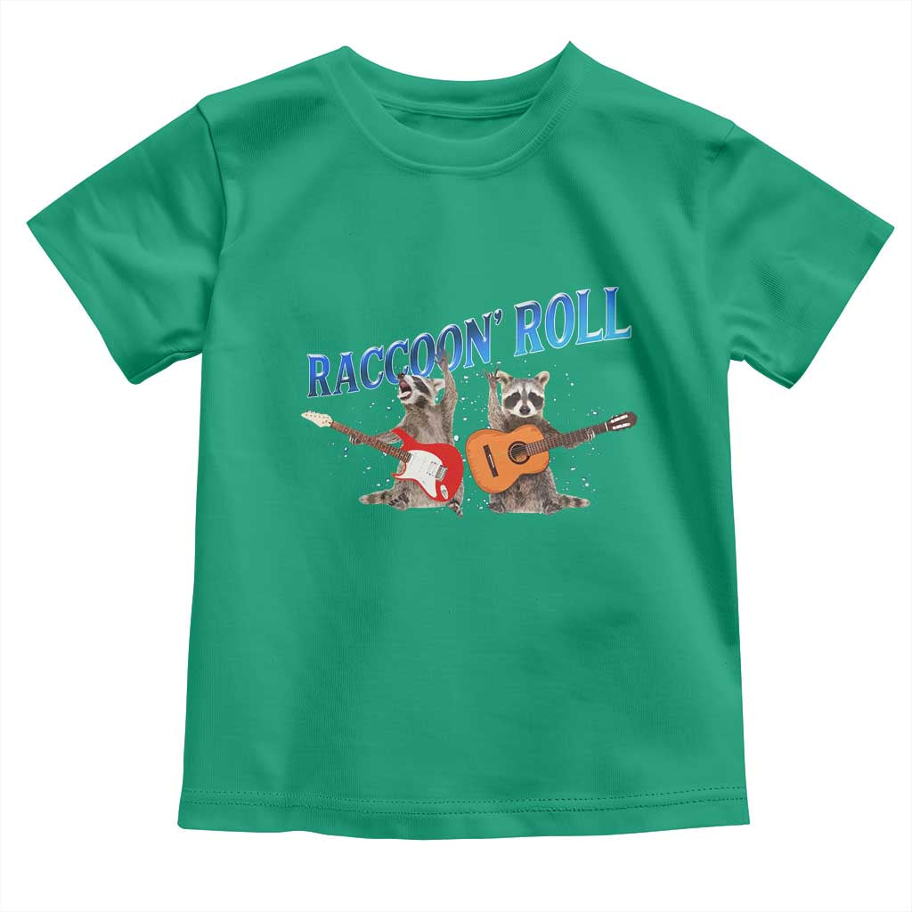Raccoon Rock And Roll Toddler T Shirt Funny Rock Band Playing Guitar Electric Music Lover - Wonder Print Shop