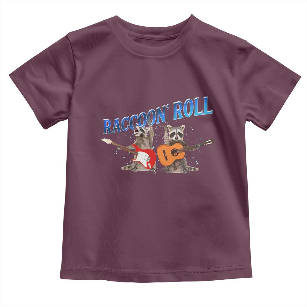Raccoon Rock And Roll Toddler T Shirt Funny Rock Band Playing Guitar Electric Music Lover - Wonder Print Shop