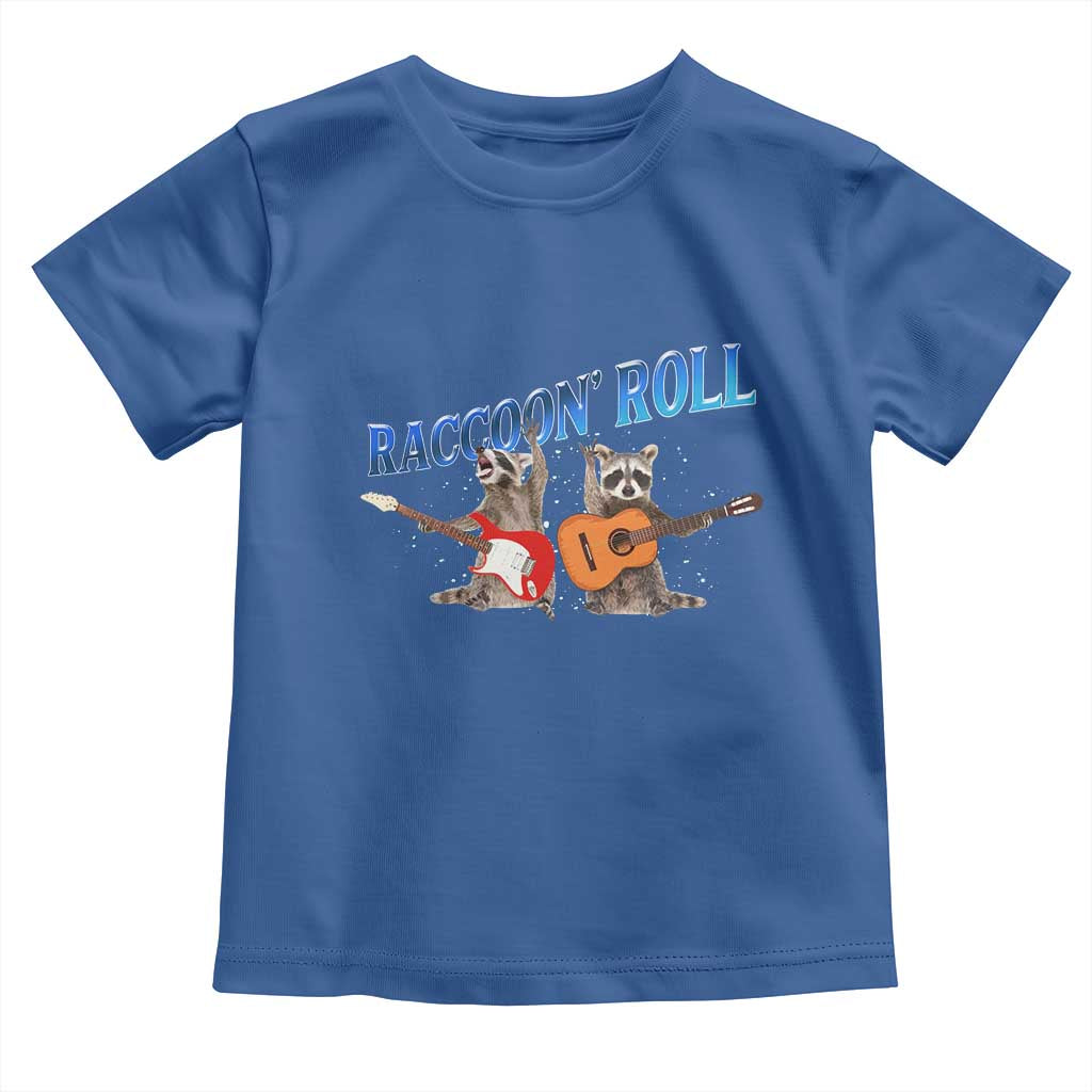 Raccoon Rock And Roll Toddler T Shirt Funny Rock Band Playing Guitar Electric Music Lover - Wonder Print Shop