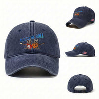 Raccoon Rock And Roll Washed Cotton Baseball Cap Funny Rock Band Playing Guitar Electric Music Lover