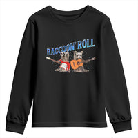 Raccoon Rock And Roll Youth Sweatshirt Funny Rock Band Playing Guitar Electric Music Lover - Wonder Print Shop