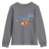 Raccoon Rock And Roll Youth Sweatshirt Funny Rock Band Playing Guitar Electric Music Lover - Wonder Print Shop