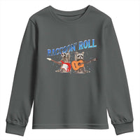 Raccoon Rock And Roll Youth Sweatshirt Funny Rock Band Playing Guitar Electric Music Lover - Wonder Print Shop