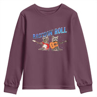 Raccoon Rock And Roll Youth Sweatshirt Funny Rock Band Playing Guitar Electric Music Lover - Wonder Print Shop