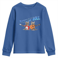 Raccoon Rock And Roll Youth Sweatshirt Funny Rock Band Playing Guitar Electric Music Lover - Wonder Print Shop