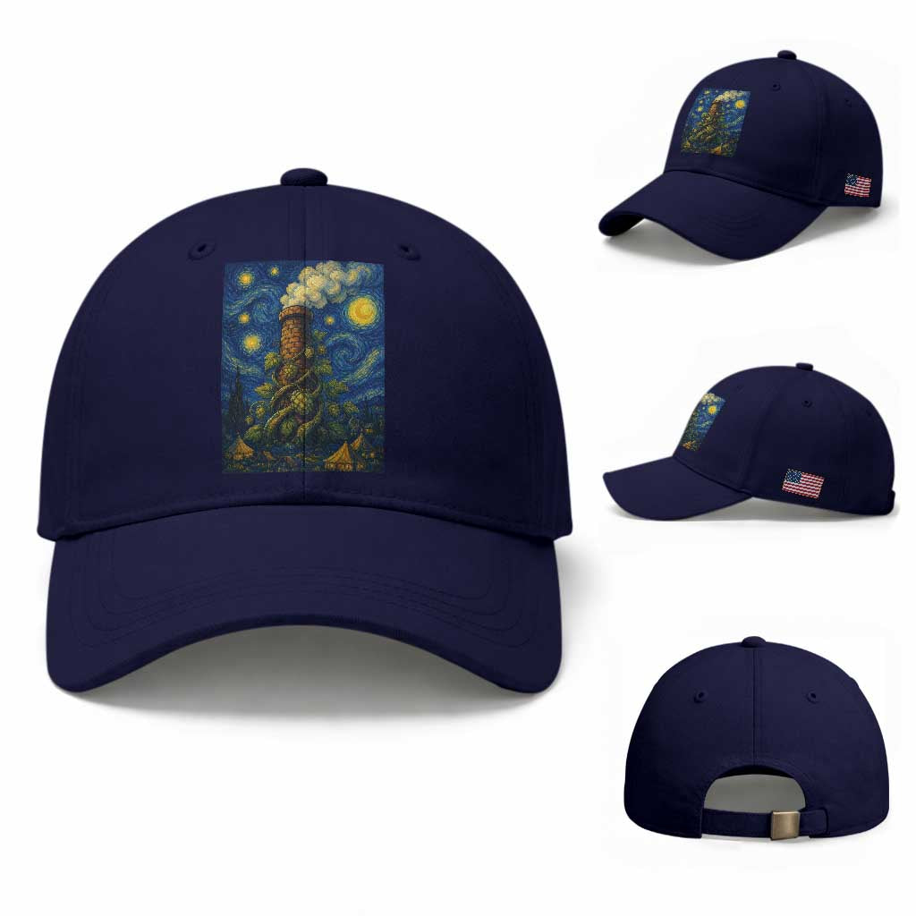 Starry Night Hops Brewery Baseball Cap Vintage Hops Beer Lover Painterly