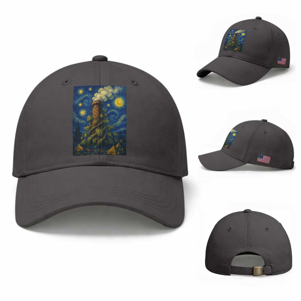 Starry Night Hops Brewery Baseball Cap Vintage Hops Beer Lover Painterly