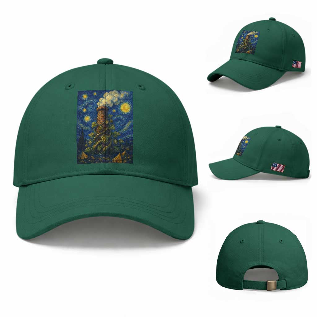 Starry Night Hops Brewery Baseball Cap Vintage Hops Beer Lover Painterly