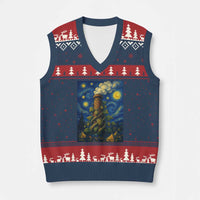 Starry Night Hops Brewery V-Neck Knit Sweater Vest Vintage Hops Beer Lover Painterly