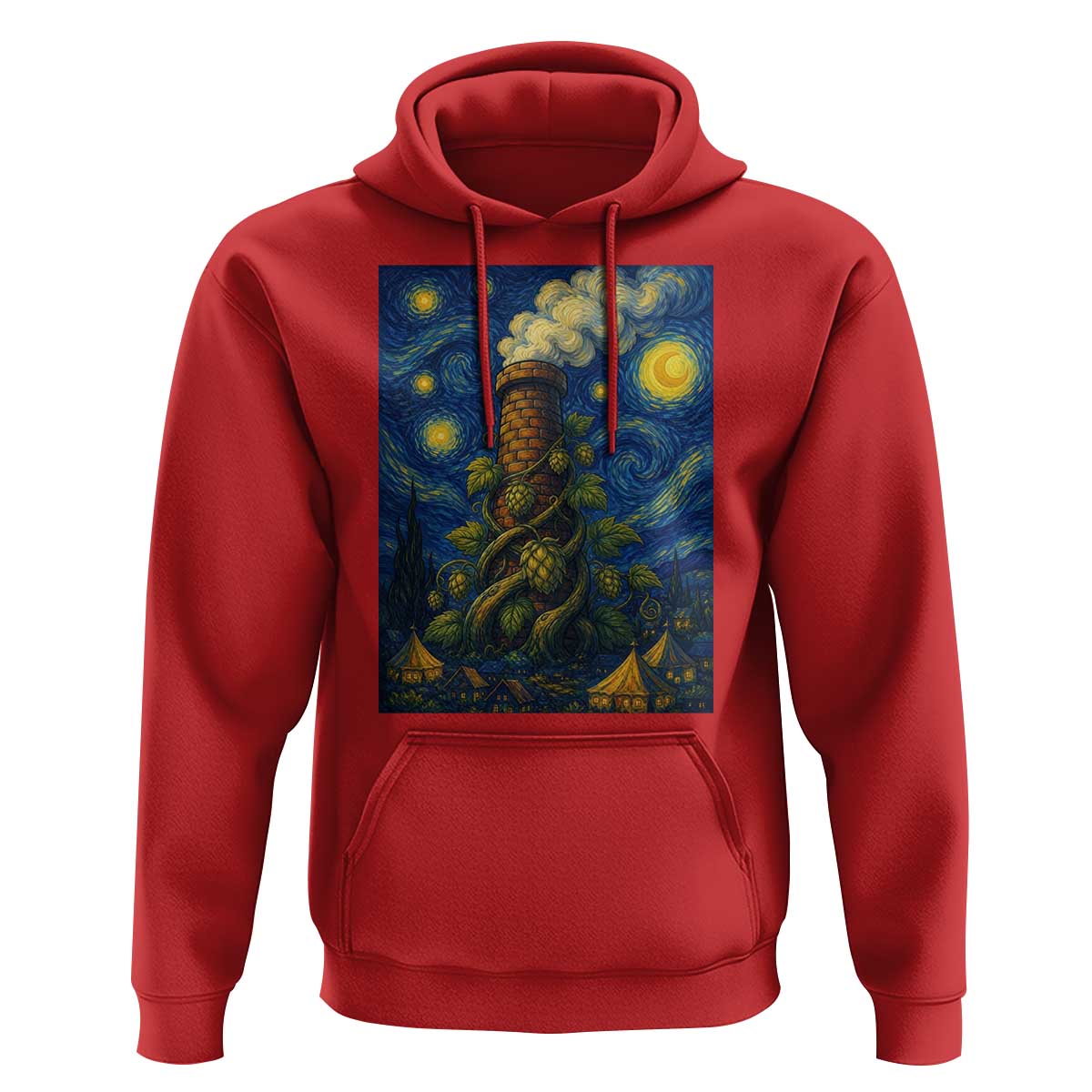Starry Night Hops Brewery Hoodie Vintage Hops Beer Lover Painterly