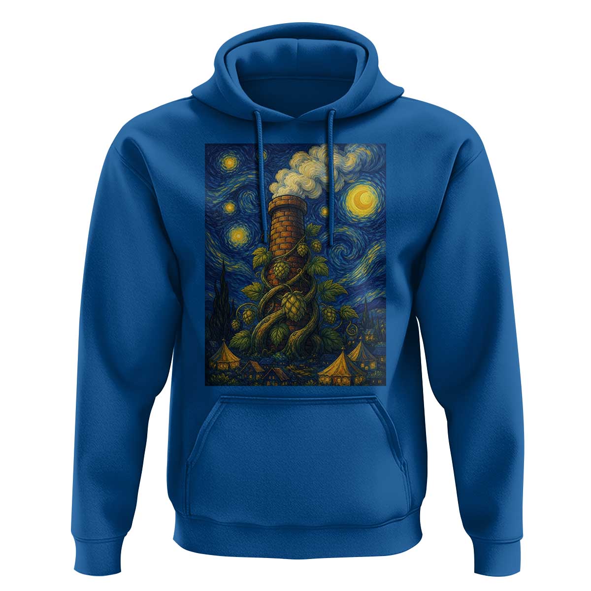 Starry Night Hops Brewery Hoodie Vintage Hops Beer Lover Painterly