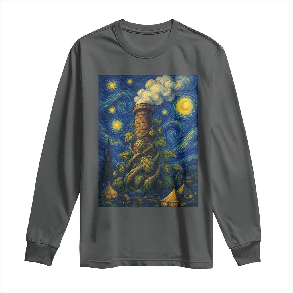 Starry Night Hops Brewery Long Sleeve Shirt Vintage Hops Beer Lover Painterly