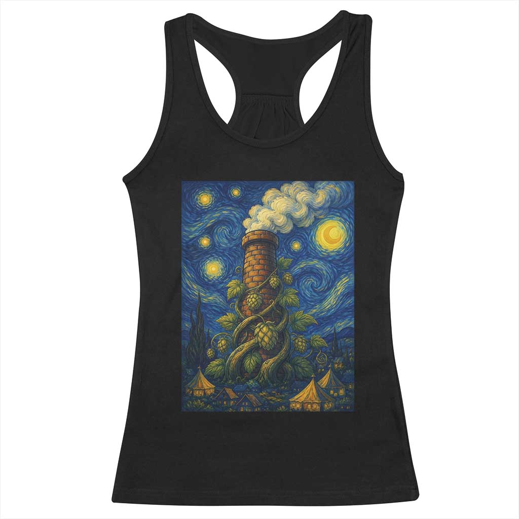 Starry Night Hops Brewery Racerback Tank Top Vintage Hops Beer Lover Painterly