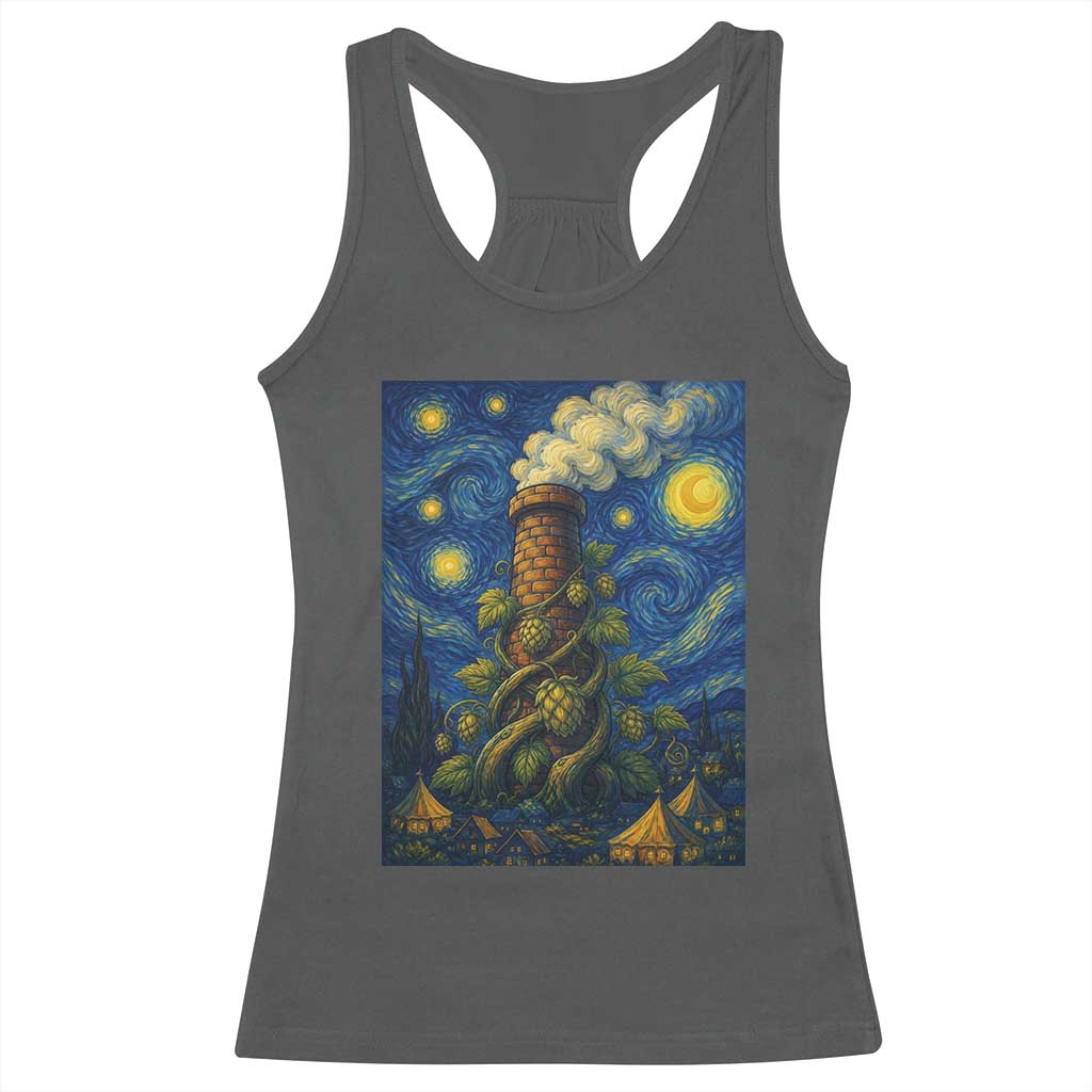 Starry Night Hops Brewery Racerback Tank Top Vintage Hops Beer Lover Painterly