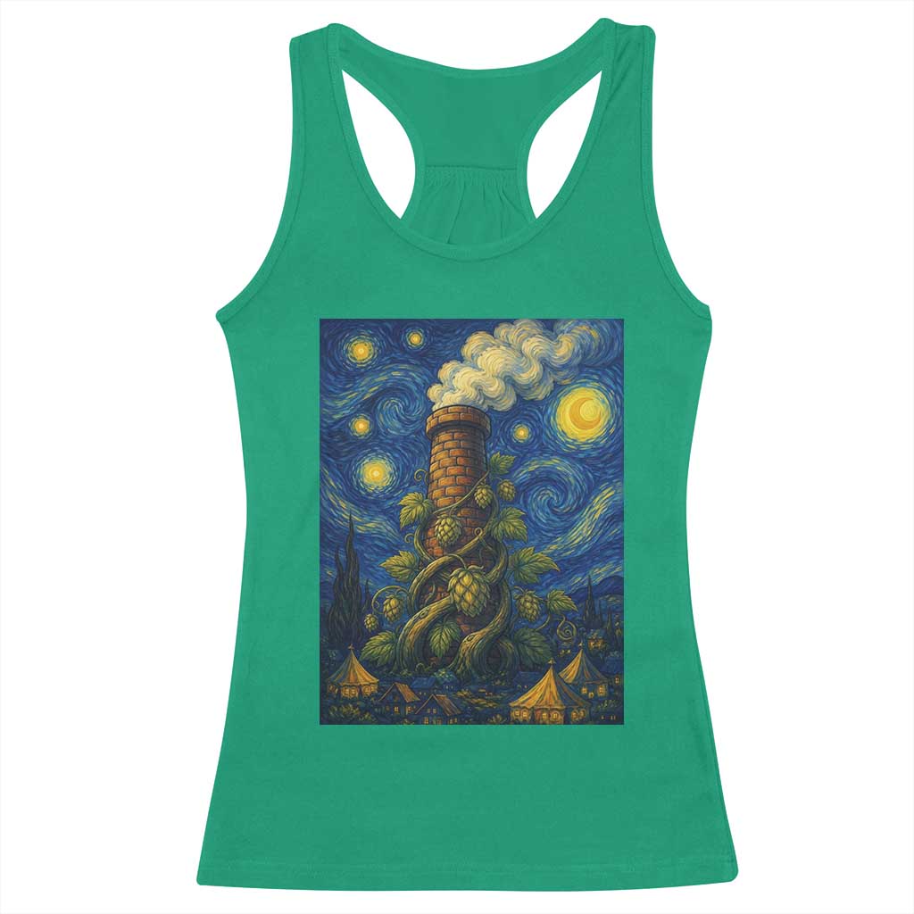 Starry Night Hops Brewery Racerback Tank Top Vintage Hops Beer Lover Painterly