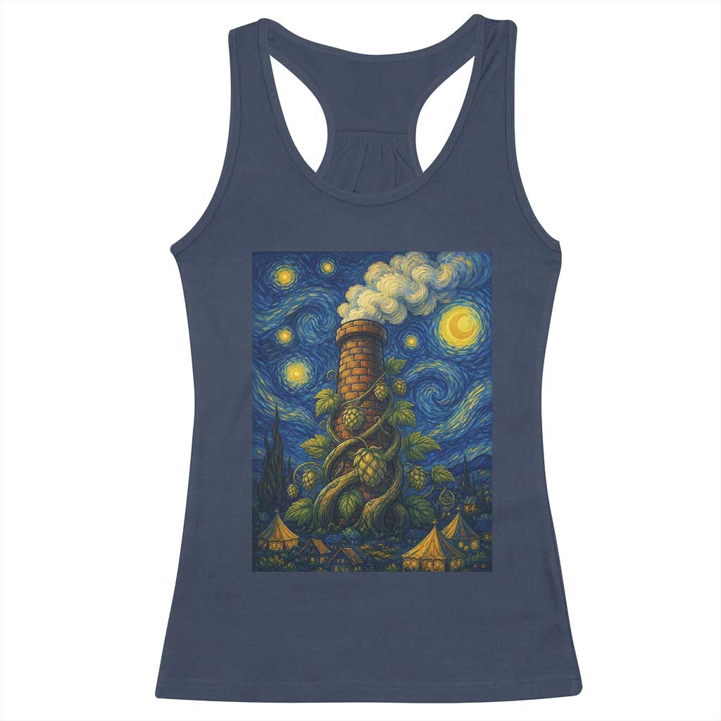Starry Night Hops Brewery Racerback Tank Top Vintage Hops Beer Lover Painterly