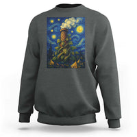 Starry Night Hops Brewery Sweatshirt Vintage Hops Beer Lover Painterly