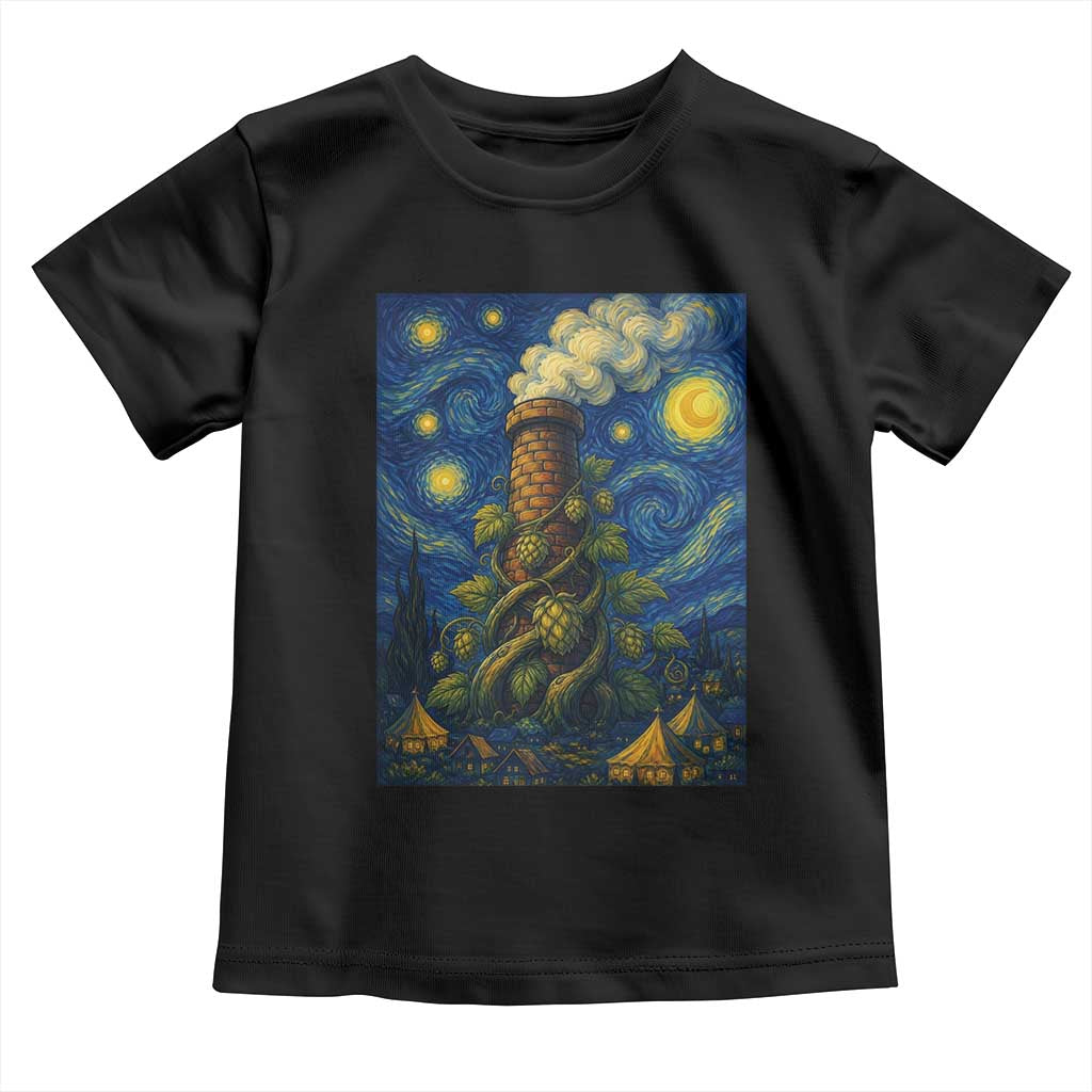 Starry Night Hops Brewery Toddler T Shirt Vintage Hops Beer Lover Painterly