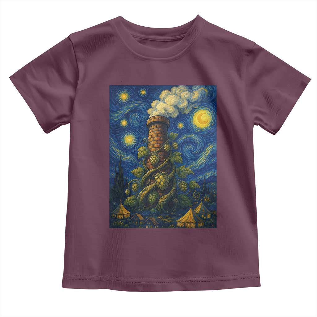 Starry Night Hops Brewery Toddler T Shirt Vintage Hops Beer Lover Painterly
