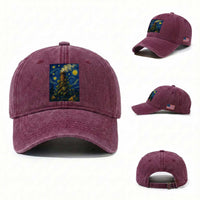 Starry Night Hops Brewery Washed Cotton Baseball Cap Vintage Hops Beer Lover Painterly