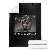 Its Ok To Be Different Jimothy Raccoon Throw Blanket Funny Short Spine Wildlife