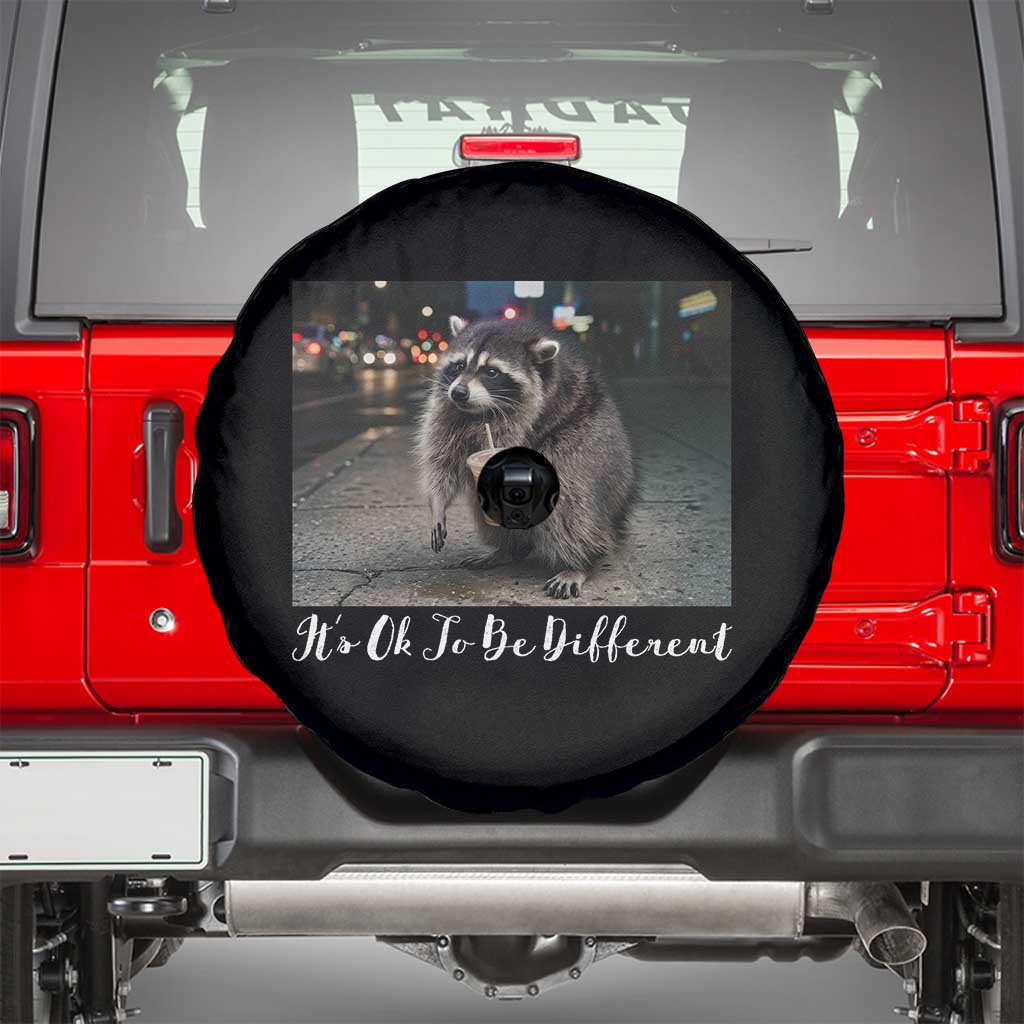 Its Ok To Be Different Jimothy Raccoon Spare Tire Cover Funny Short Spine Wildlife
