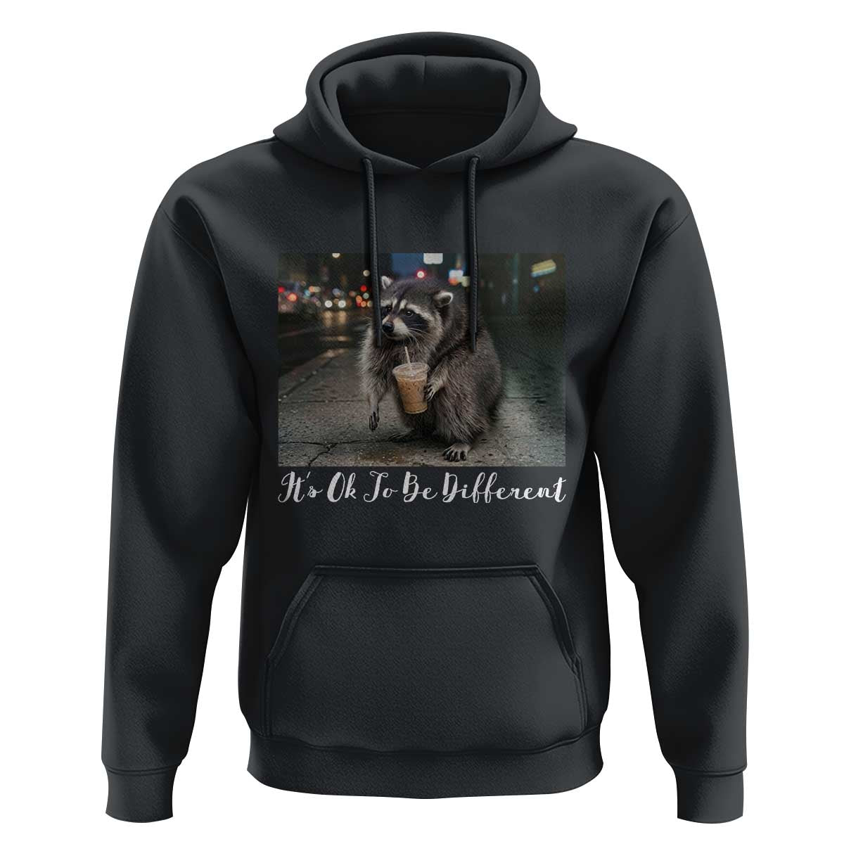 Its Ok To Be Different Jimothy Raccoon Hoodie Funny Short Spine Wildlife