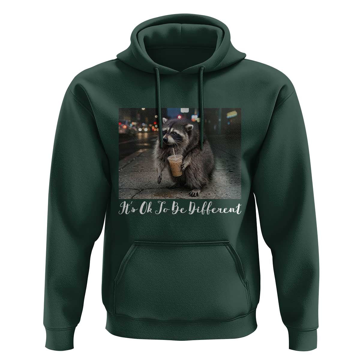 Its Ok To Be Different Jimothy Raccoon Hoodie Funny Short Spine Wildlife