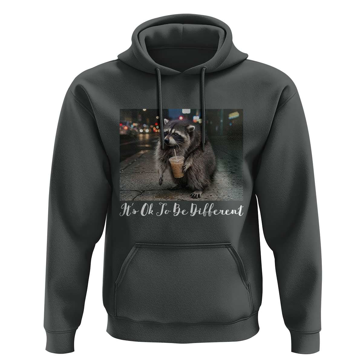 Its Ok To Be Different Jimothy Raccoon Hoodie Funny Short Spine Wildlife