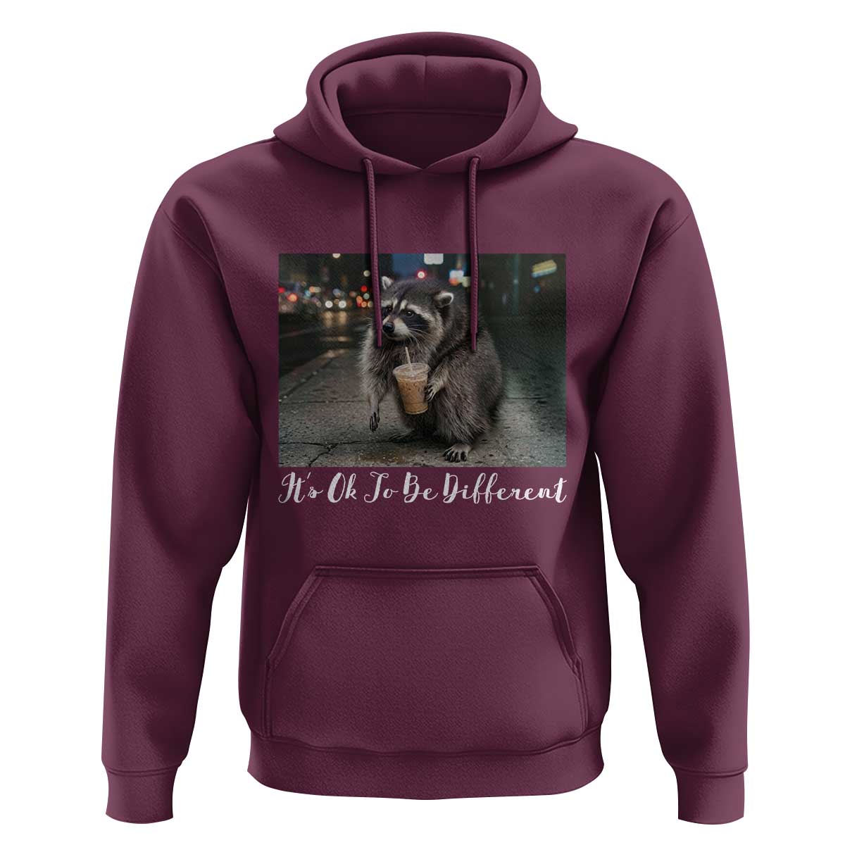 Its Ok To Be Different Jimothy Raccoon Hoodie Funny Short Spine Wildlife